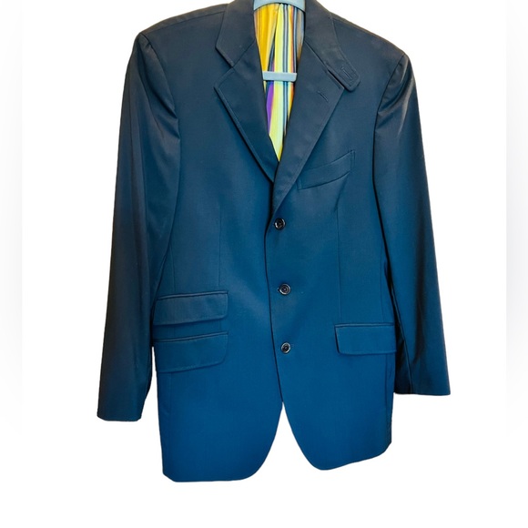 ETRO Man Blazer Jacket Size 50 Long Sleeves 100% Wool Lining is Silk-Acetate - Picture 4 of 15